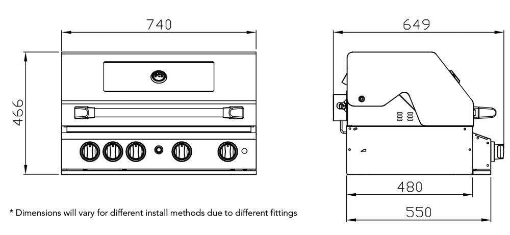Smart Stainless Steel 4 Burner Built-In BBQ