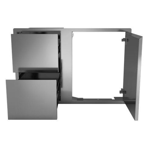 Beefeater Stainless Steel Single Cupboard Door with 2 Drawers