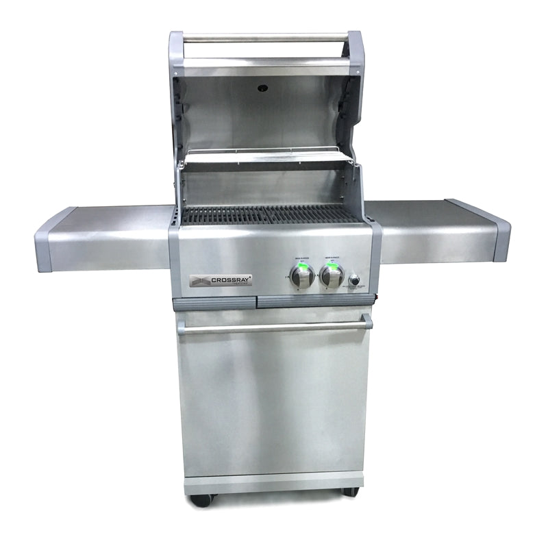Crossray Inbuilt infrared 2 burners Trolley - TCS2PL open