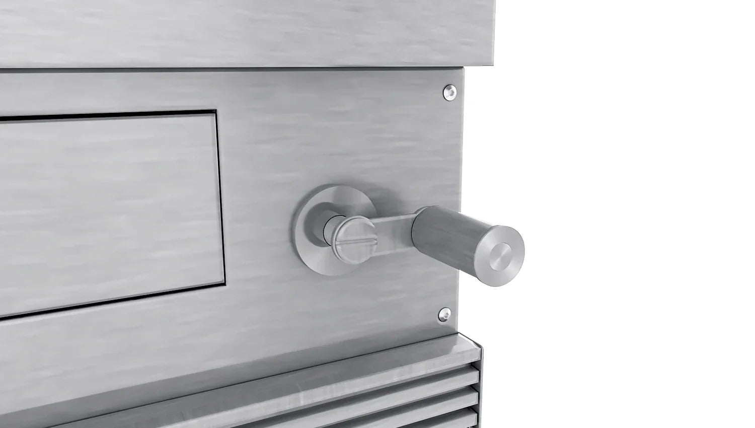 Tucker Charcoal Deluxe Pro BBQ on Cabinet with Hinged Lid