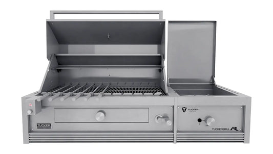 Tucker Charcoal Deluxe Pro Built-In BBQ Plus Wok Burner with Roasting Hood
