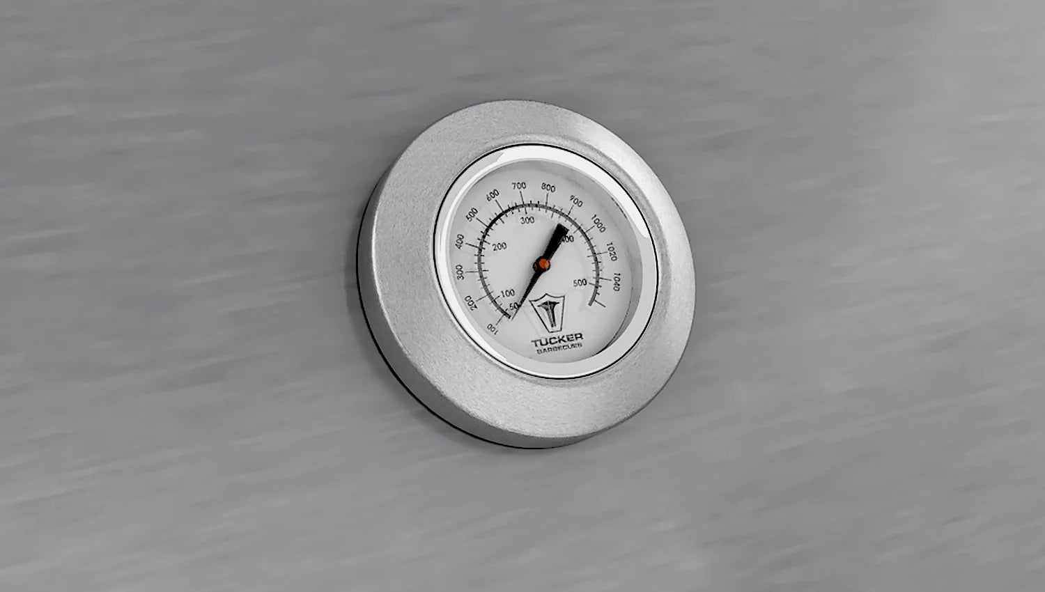 Tucker Charcoal Deluxe Pro BBQ on Cabinet with Roasting Hood