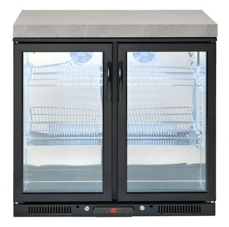 Crossray Outdoor Kitchen 4 Burner BBQ, Double Door Fridge & Storage