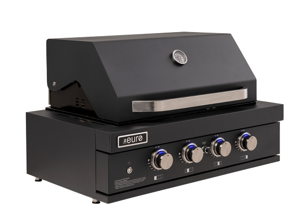 Euro Appliances 4 Burner Black Built In BBQ