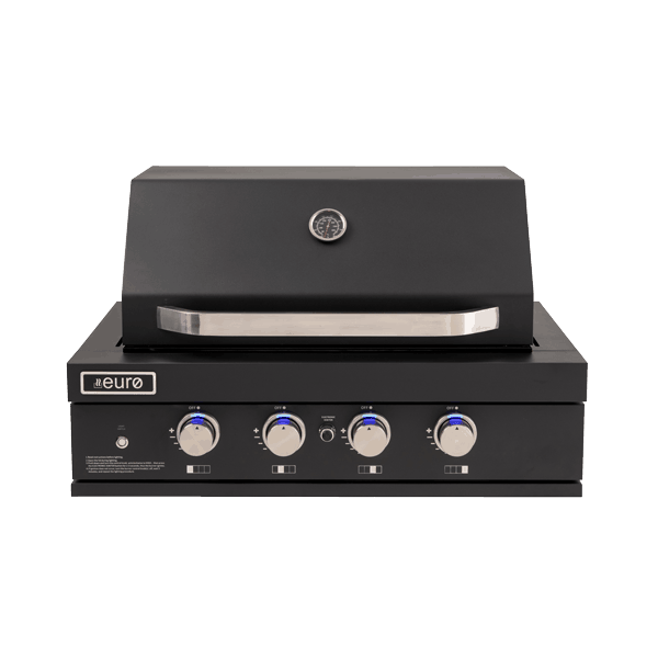 Euro Appliances 4 Burner Black Built In BBQ