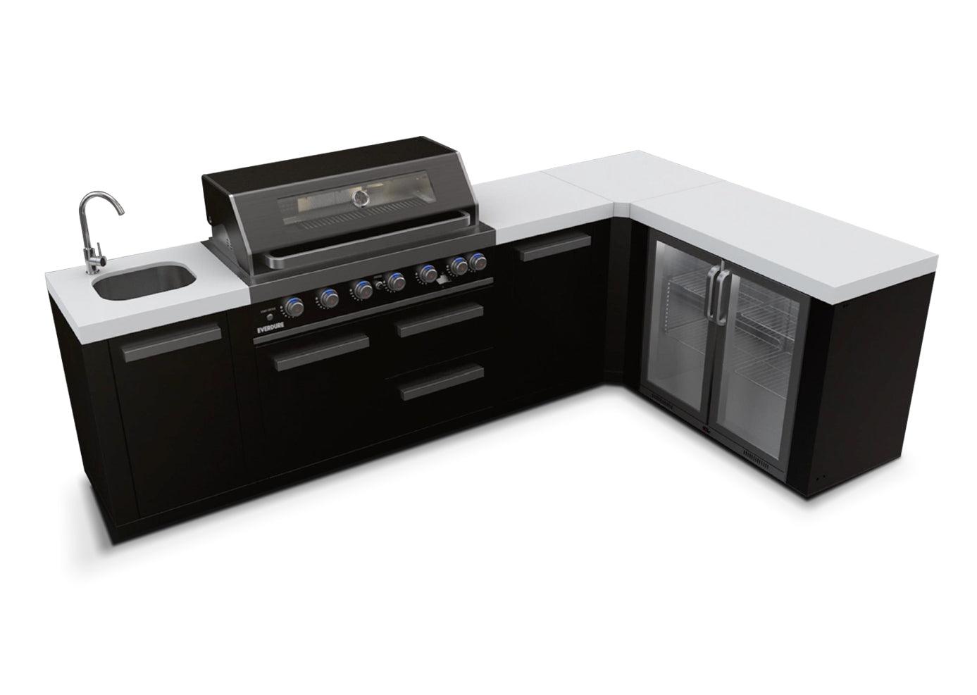 Everdure Neo Black Outdoor Kitchen with Corner Cupboard and Storage