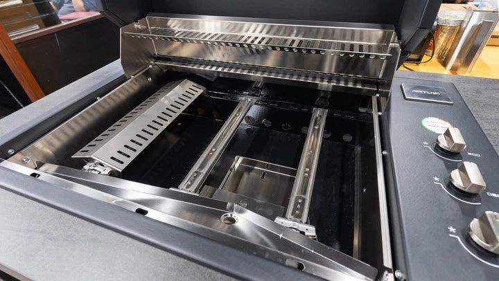 Artusi Matte Black 3 Burner BBQ with Hood