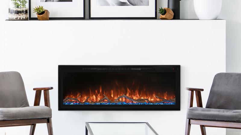 Modern Flames Spectrum Slimline Series - 50 Inch Inbuilt Electric Fireplace with Log Set