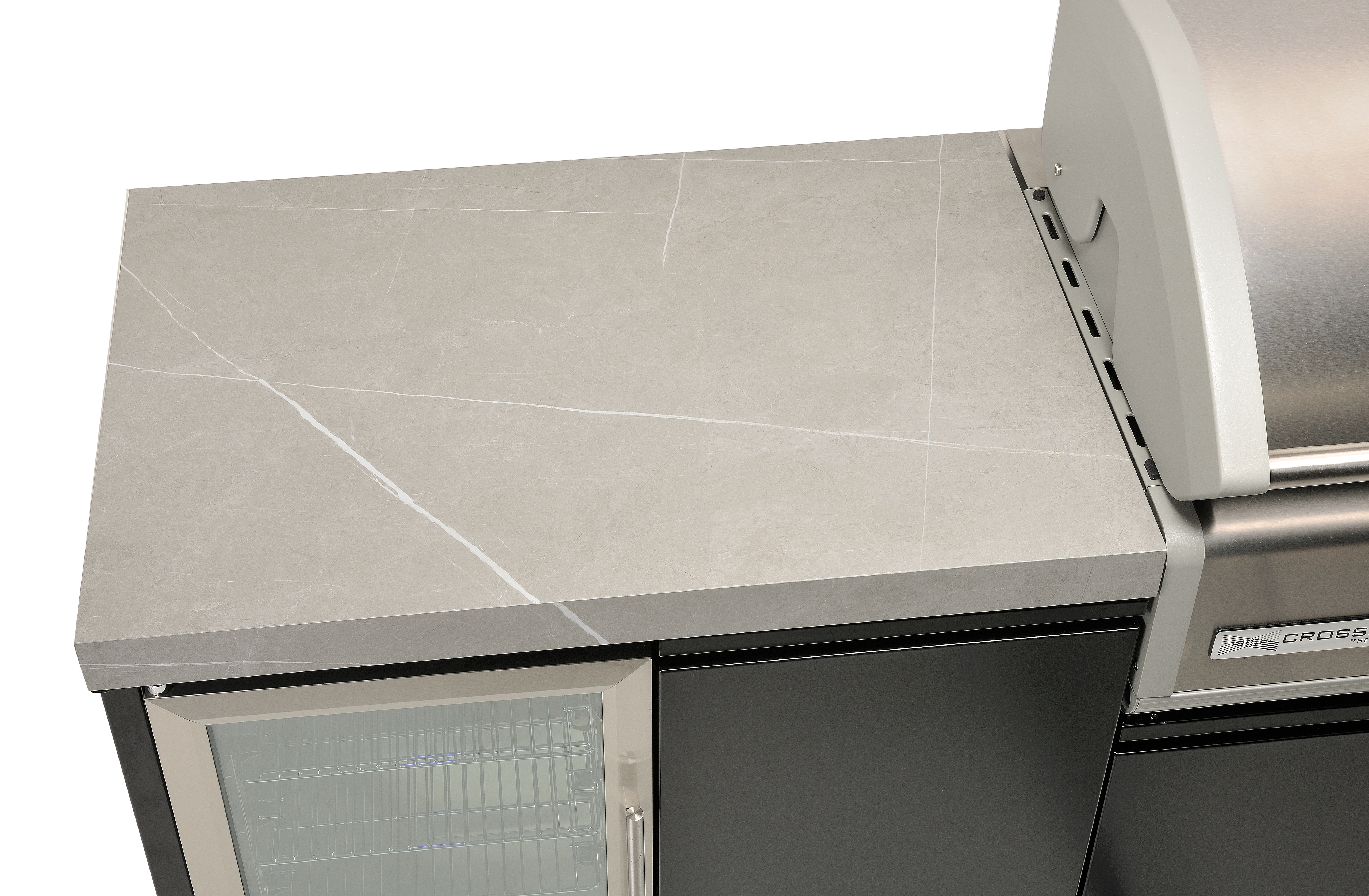 Crossray Outdoor Kitchen 4 Burner BBQ Single Fridge Storage & Sink