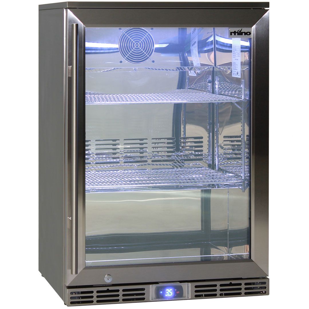 Rhino Energy Efficient Alfresco Glass Door 129L Bar Fridge