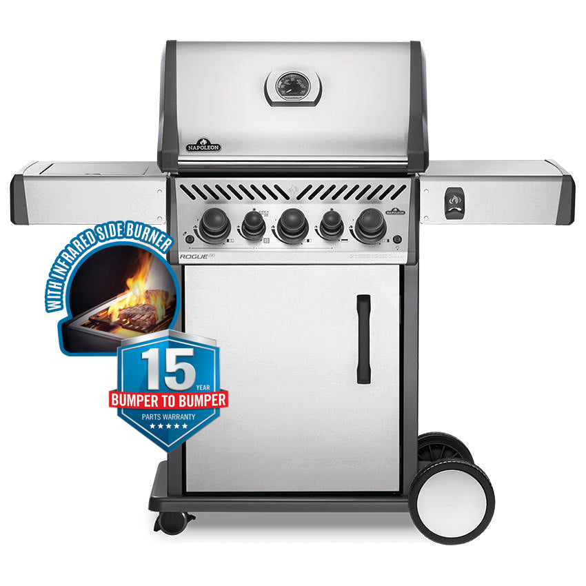 Napoleon Rogue RSE 425 3 Burner SS BBQ with Side Burner - RSE425RSBPSS-1-AU