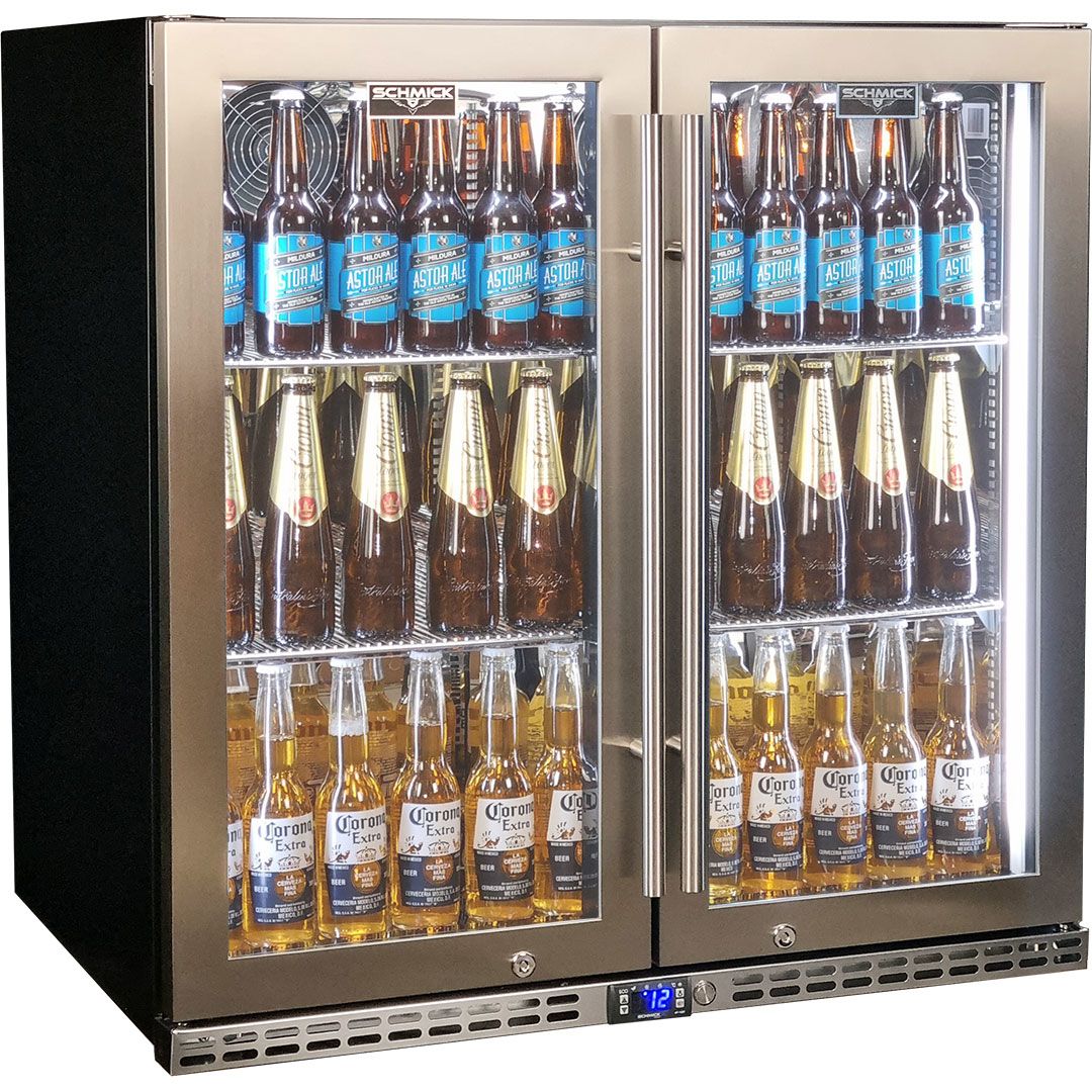 Schmick Quiet Running Heated Glass 2 Door Bar Fridge - SK245-HD