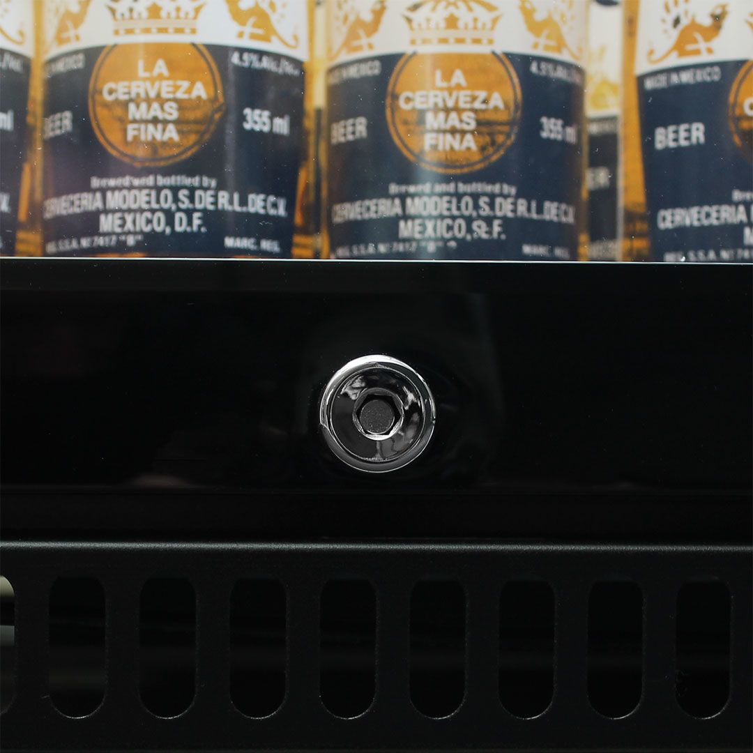 Schmick Black Bar Fridge 2 Door With Heated Glass and Triple Glazing Model SK190-B