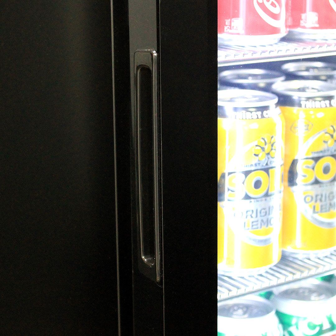 Schmick 105 Litre Black Single Glass Door Under Bench Bar Fridge - SK116-B