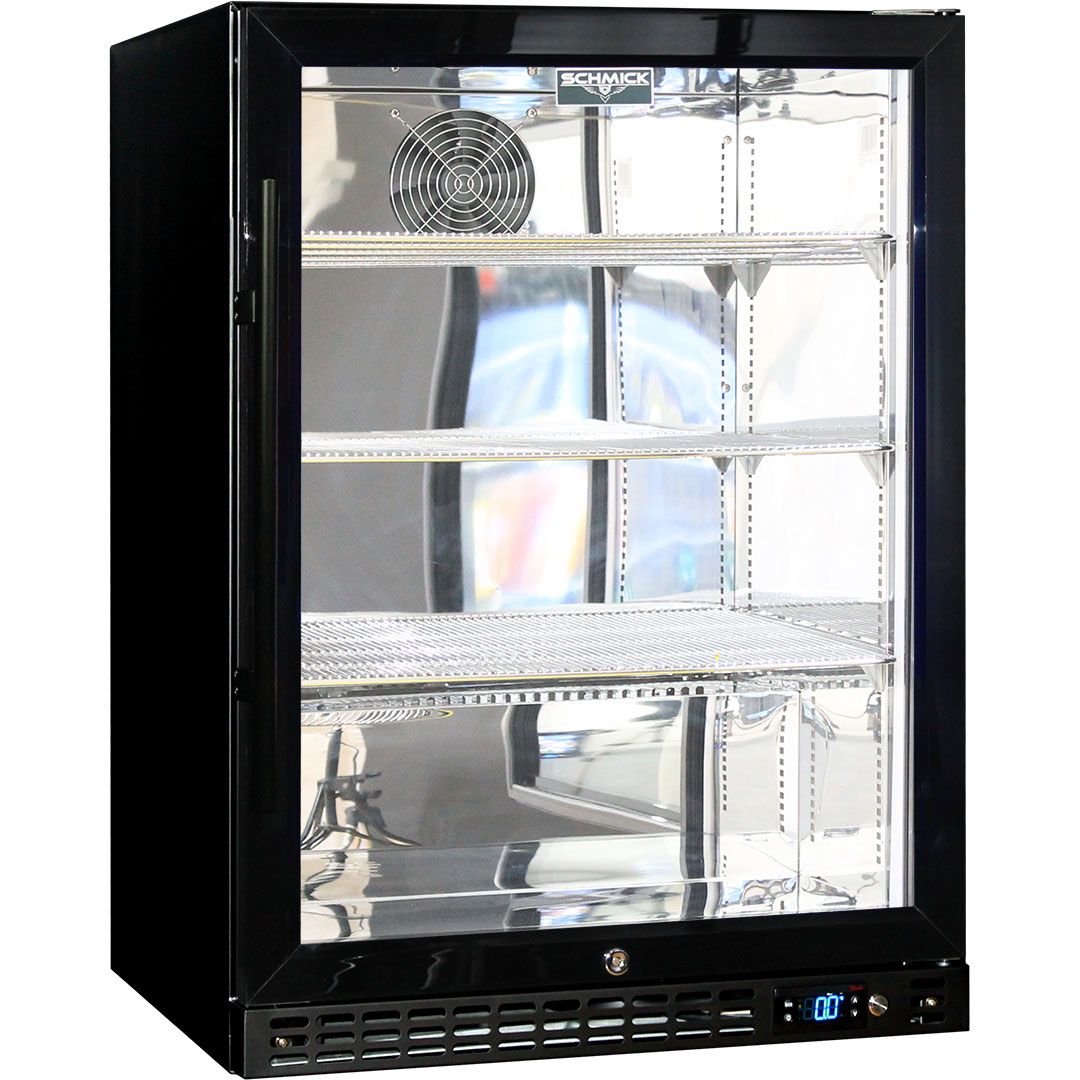 Schmick Quiet Running Front Venting Under Bench Heated Glass Door Bar Fridge - SK156R-B-HD