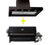 Sirius Black Drop-in 5 Burner Gas BBQ and Sirius Black finish 1200mm BBQ Canopy Rangehood