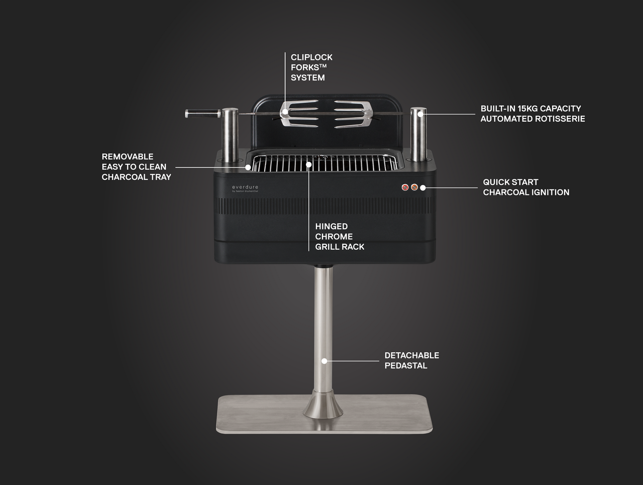 Everdure by Heston Blumenthal Fusion Charcoal BBQ