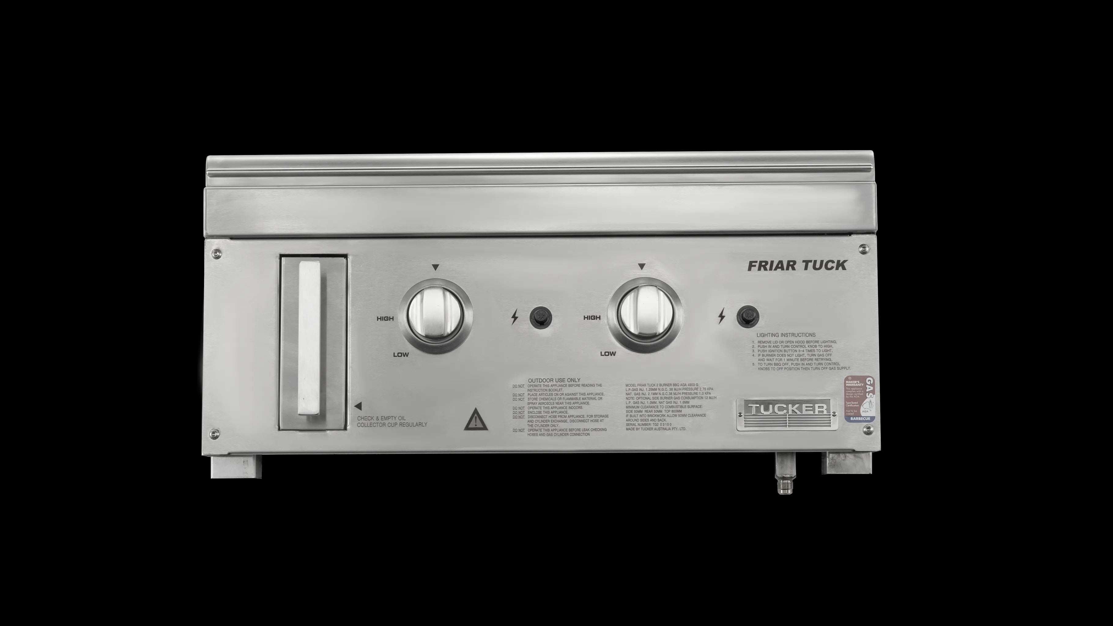 Tucker 2 Burner Friar Tuck Built In (FRIAR2BI+PK)