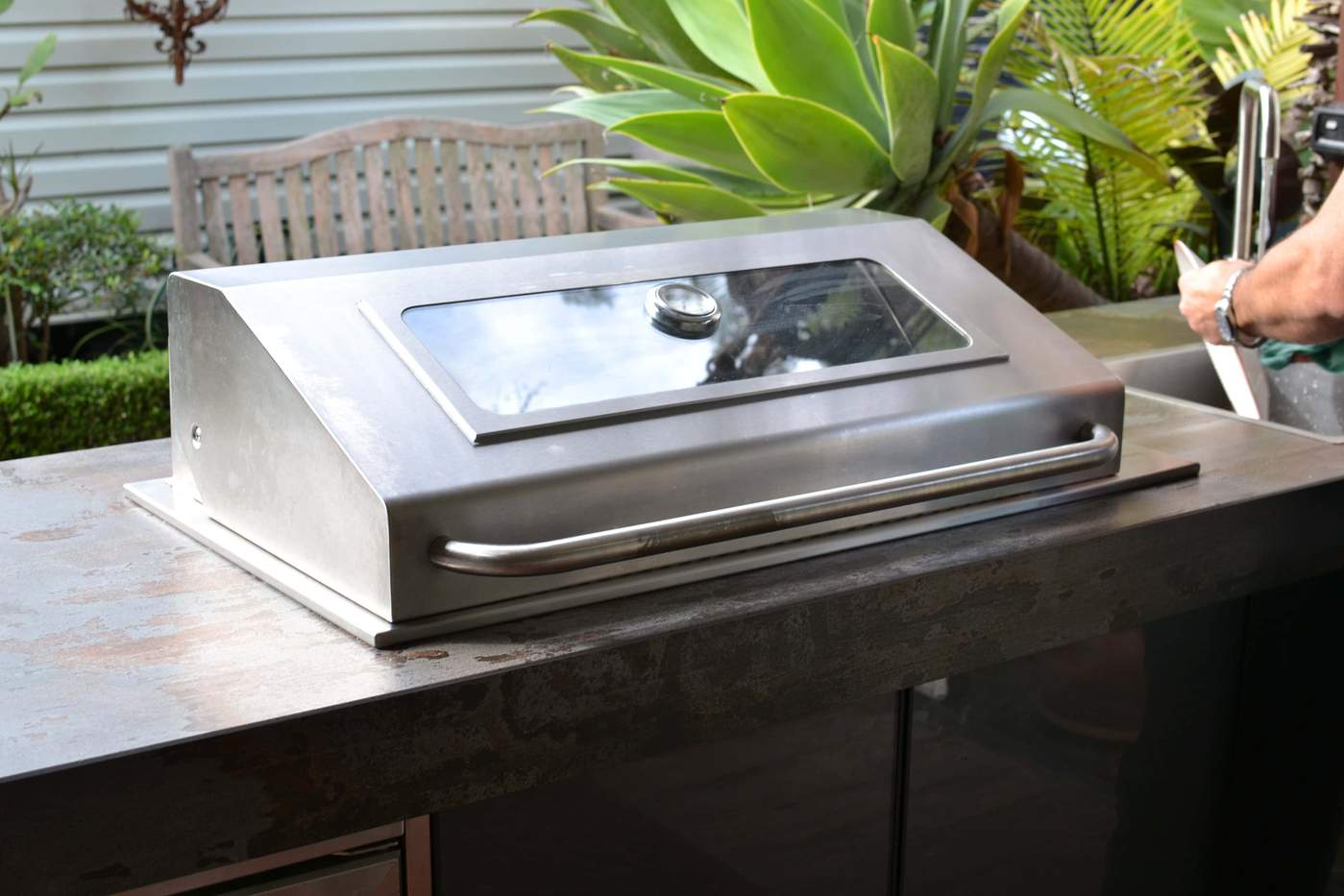 Tucker Horizon Marine Grade BBQ Built In with Slimline Hood lifestyle side