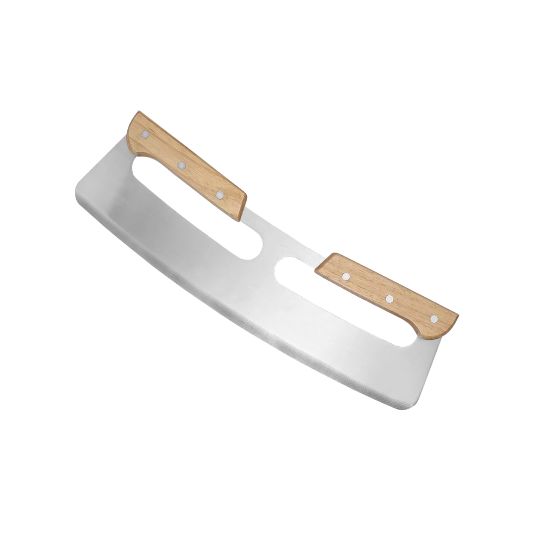 Tucker Pizza Rocker Cutter with Wooden Handle
