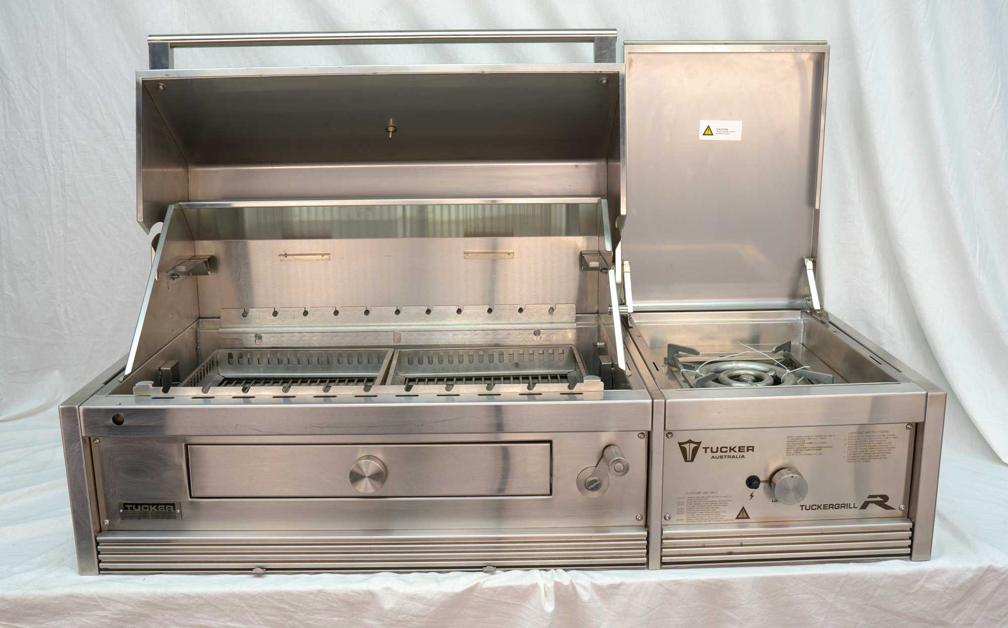 Tucker Charcoal Deluxe Pro Built-In BBQ Plus Wok Burner with Roasting Hood