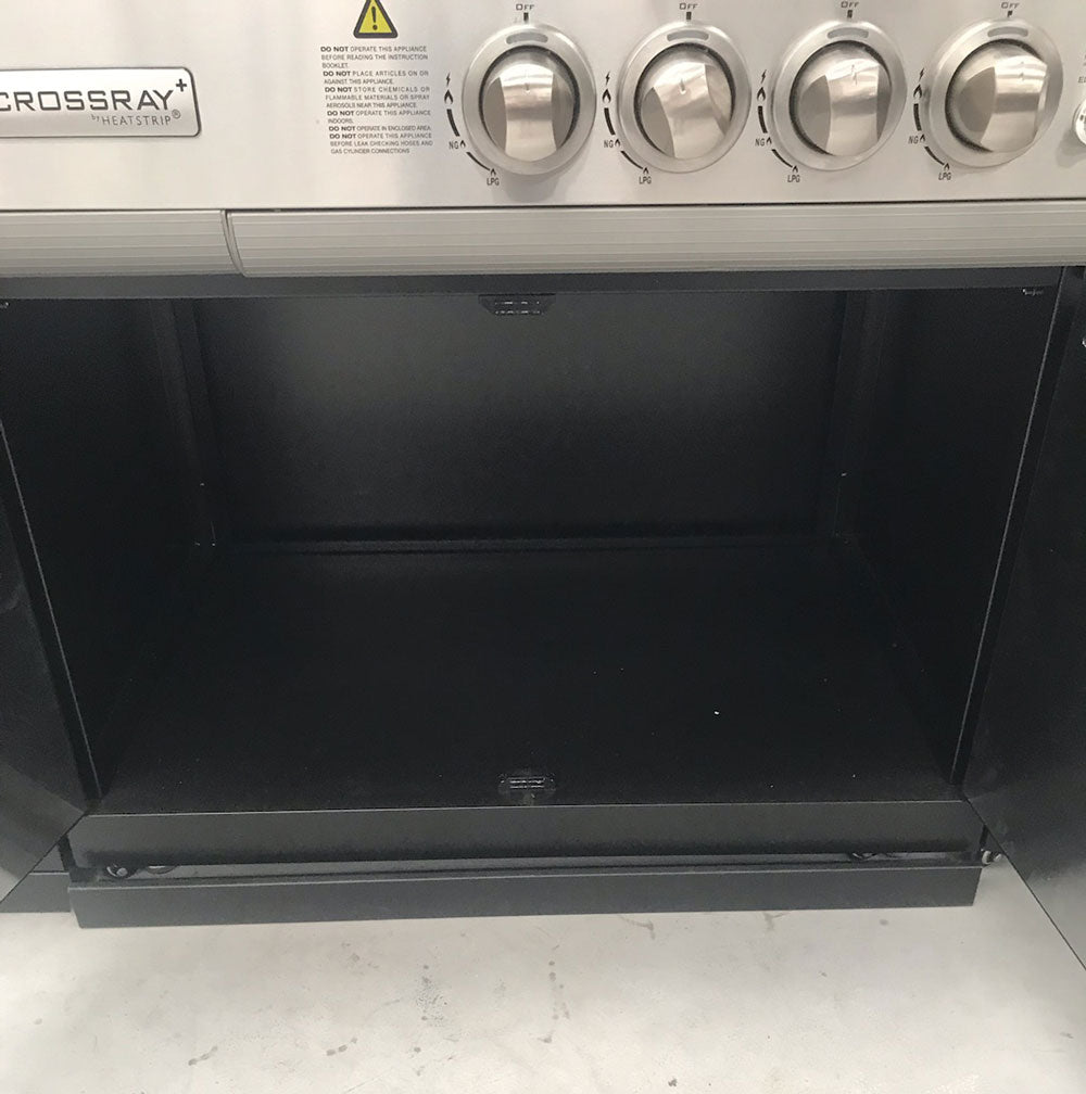 Crossray Outdoor Kitchen 4 Burner BBQ Single Fridge Storage & Sink