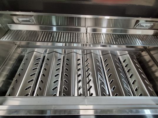 Gasmate Nova Graphite Outdoor Kitchen with 6 Burner BBQ and Double Door Fridge + Top