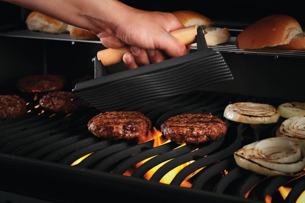 Napoleon Cast Iron Meat Press burgers