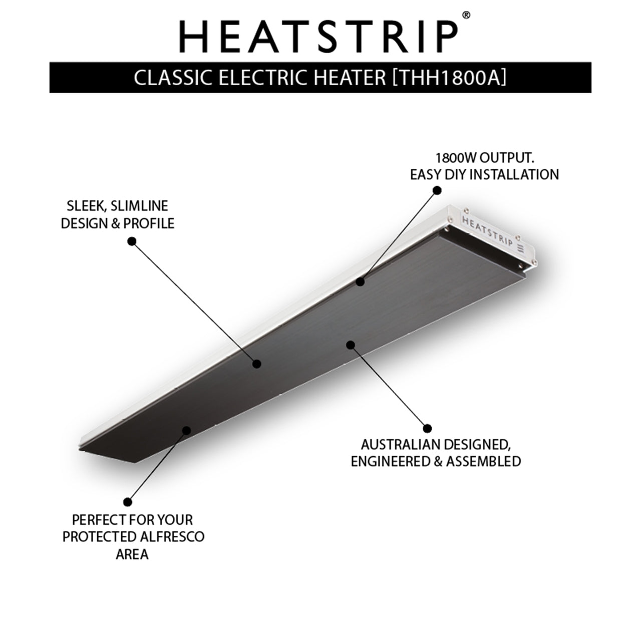 Heatstrip 2400W Classic Radiant Outdoor Heater - THH2400A