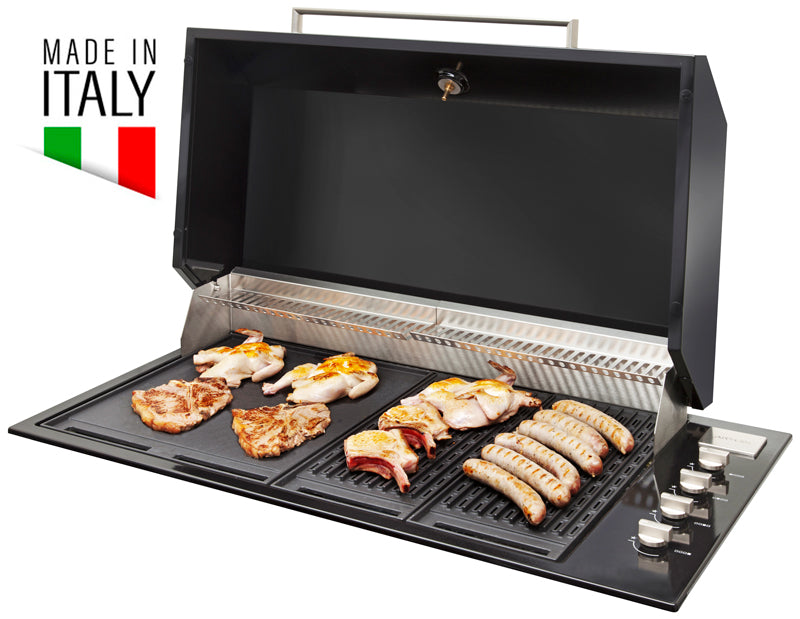 Artusi Jet Black Built In BBQ with Black Roasting Hood