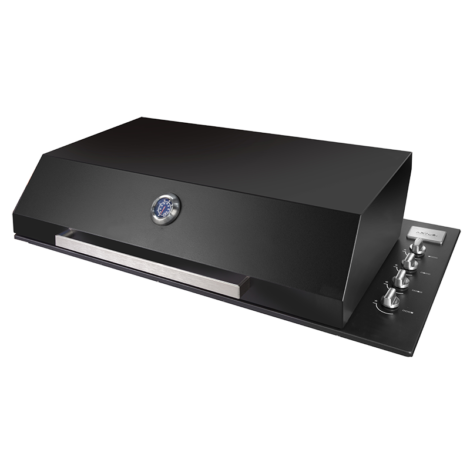 Artusi Matte Black Built-In BBQ with Hood