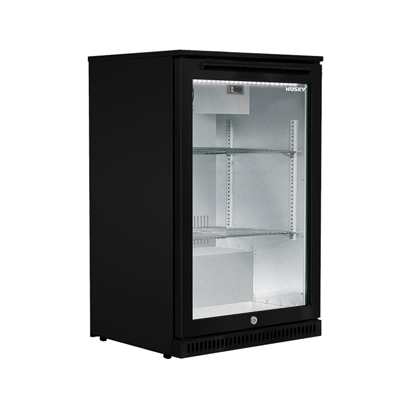 Husky 118L Alfresco Drink Chiller with Single Anti-Condensation Glass Door in Black â€“ ALF-C1-BLK-840