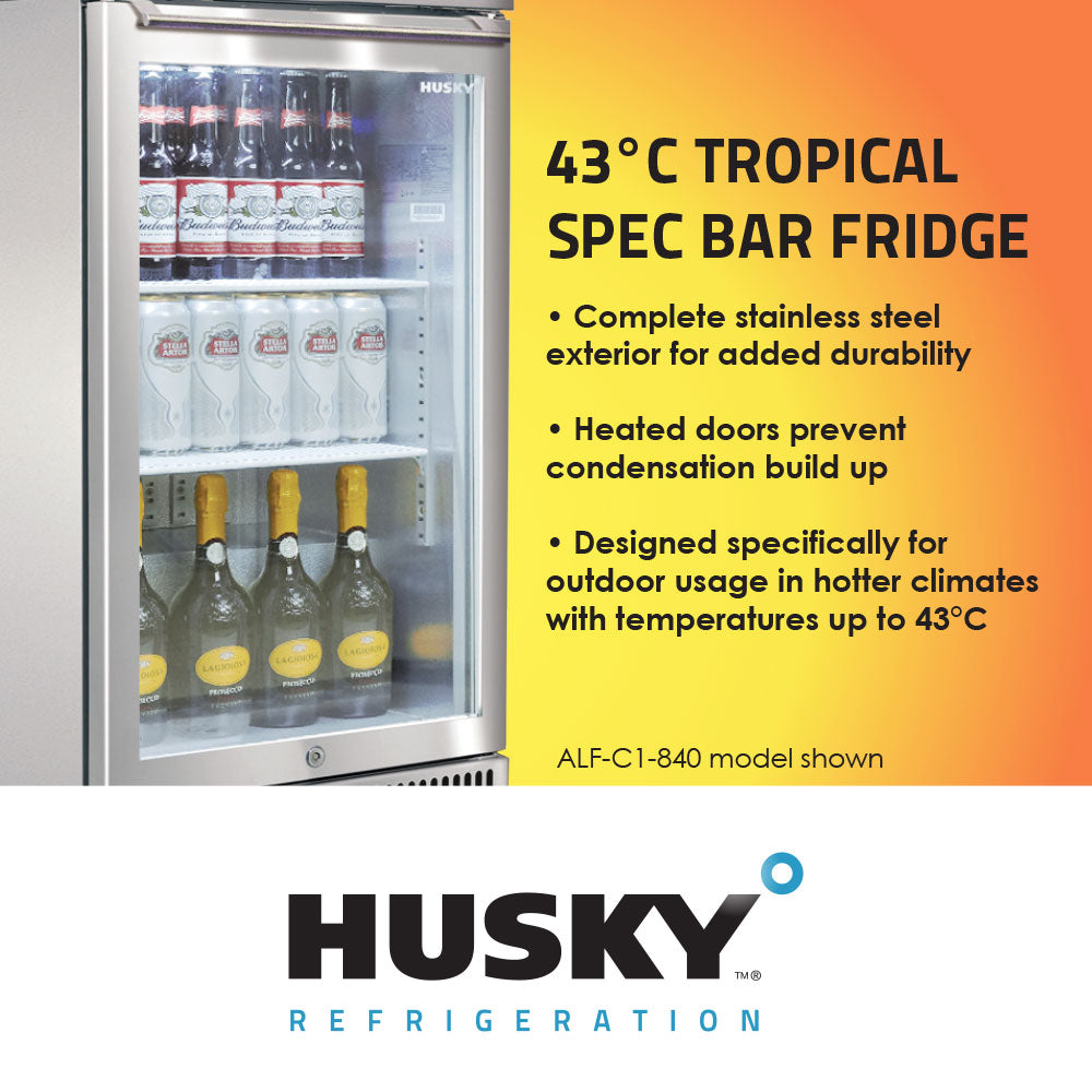 Husky 113 Litre Outdoor Single Back Bar Fridge - ALF-C1-840