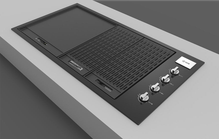 Artusi Jet Black Built In BBQ with Black Lid