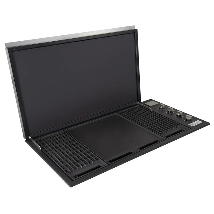 Artusi Matte Black Built-In BBQ with Lid