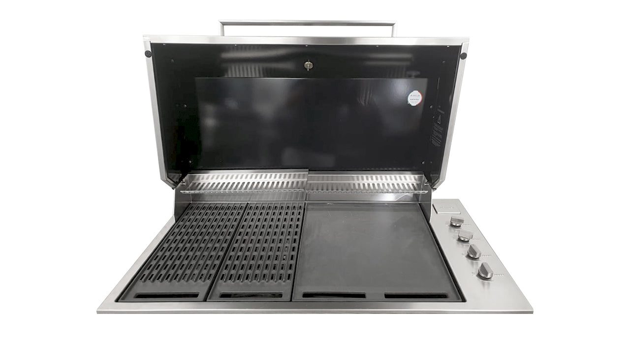 Artusi 316 SS Drop in BBQ with Roasting Hood & Rhino Outdoor ENVY 2 Door Fridge Marine Grade Bundle