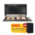 Artusi Black Built In BBQ with Black Roasting Hood