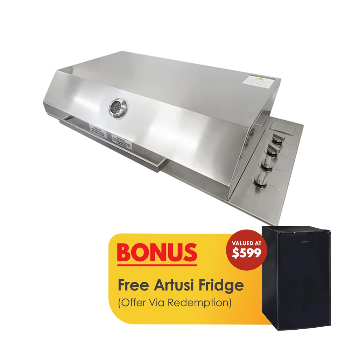 Artusi 316 Grade Stainless Steel Built In BBQ with 316 SS Hood