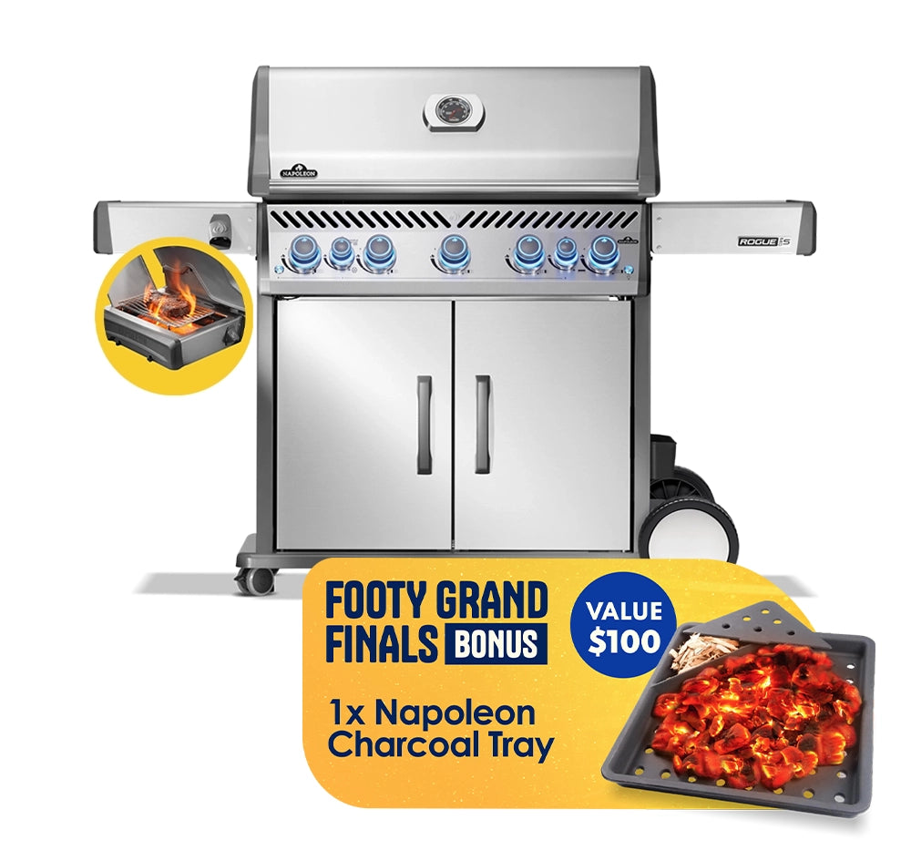 Napoleon Rogue Pro-S 625 SS 5 Burner BBQ with Infrared Sizzle Sideburner