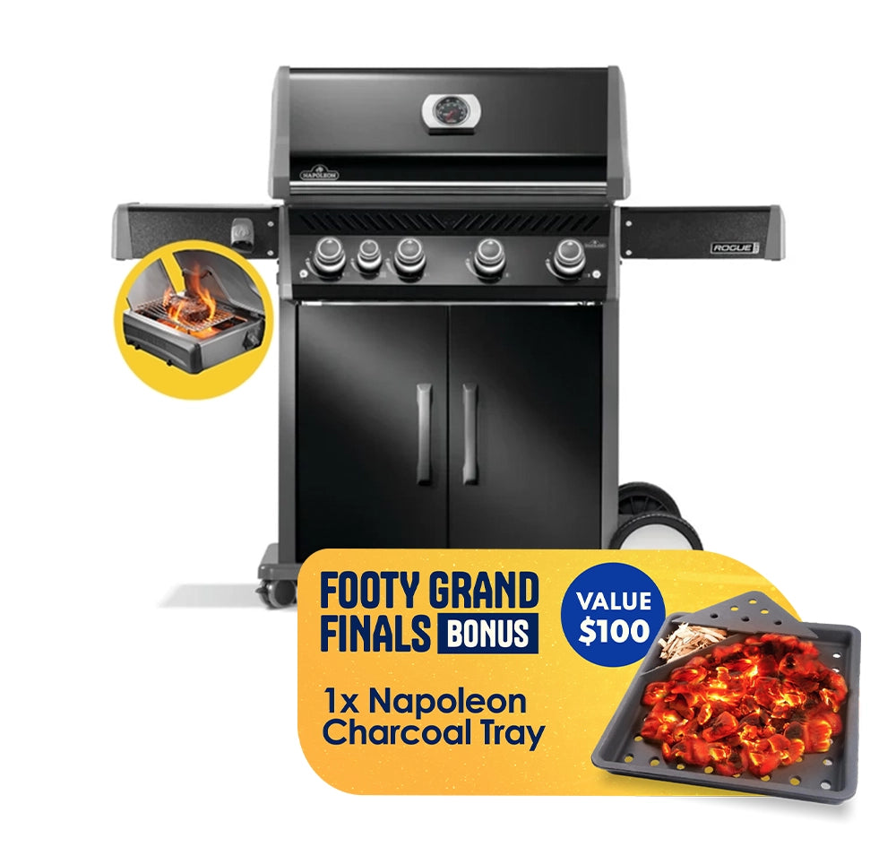 Napoleon Rogue Pro 525 Black 4 Burner BBQ with Infrared Sizzle Sideburner