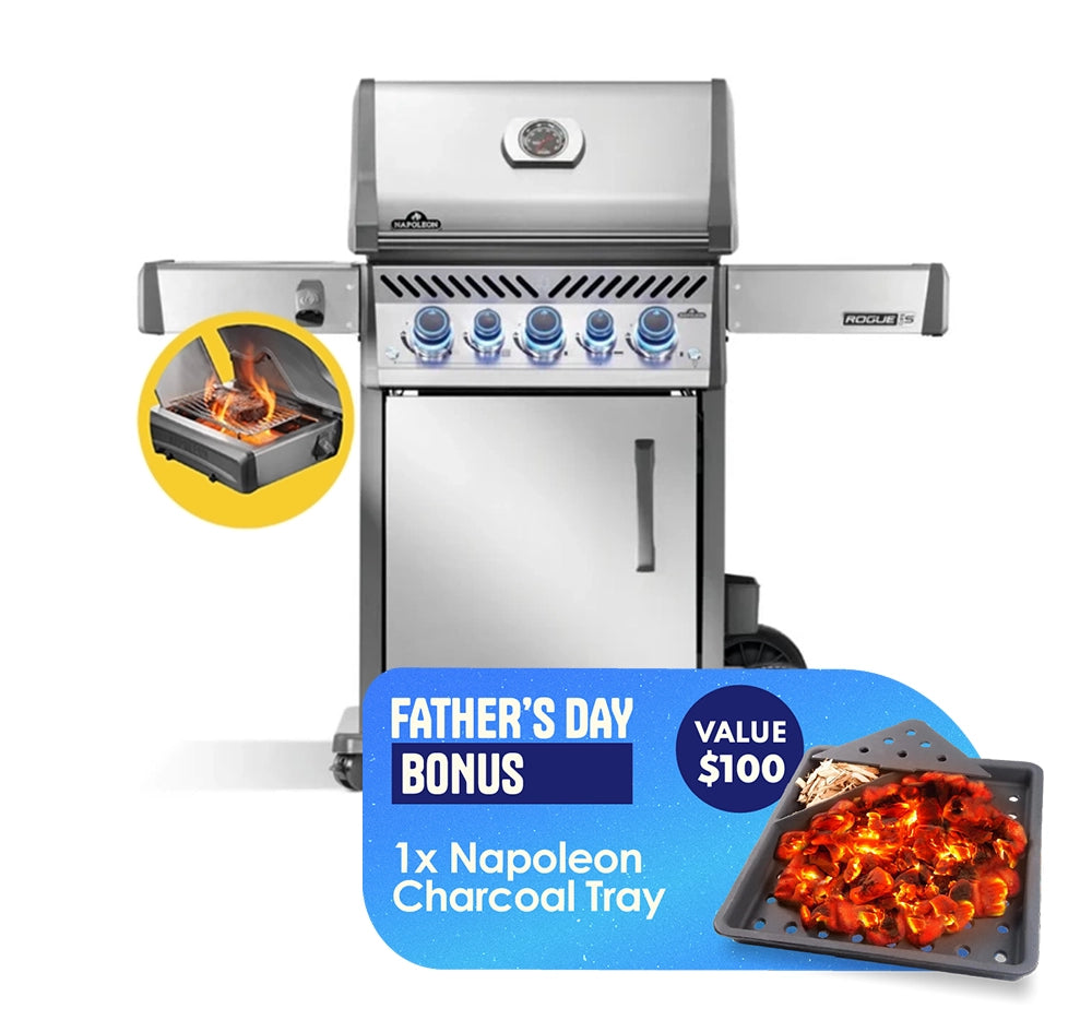 Napoleon Rogue Pro-S 425 SS 3 Burner BBQ with Infrared Sizzle Sideburner