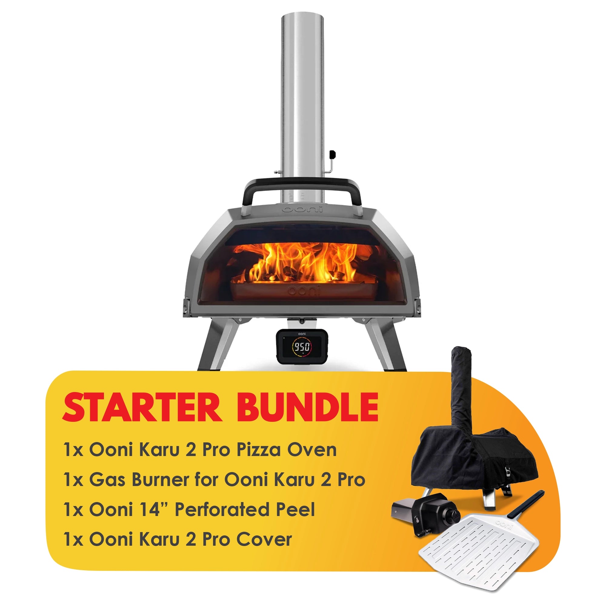 Ooni Karu 2 Pro Multi Fuel Pizza Oven Starter Bundle