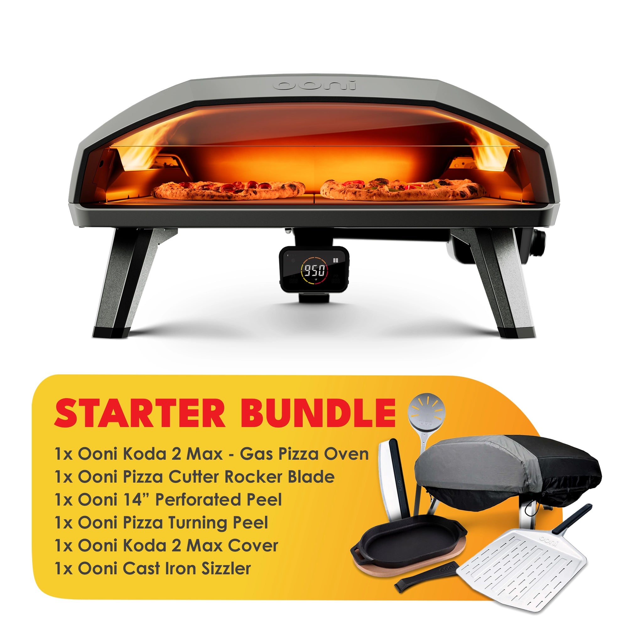 Ooni Koda 2 Max Gas Pizza Oven Starter Bundle