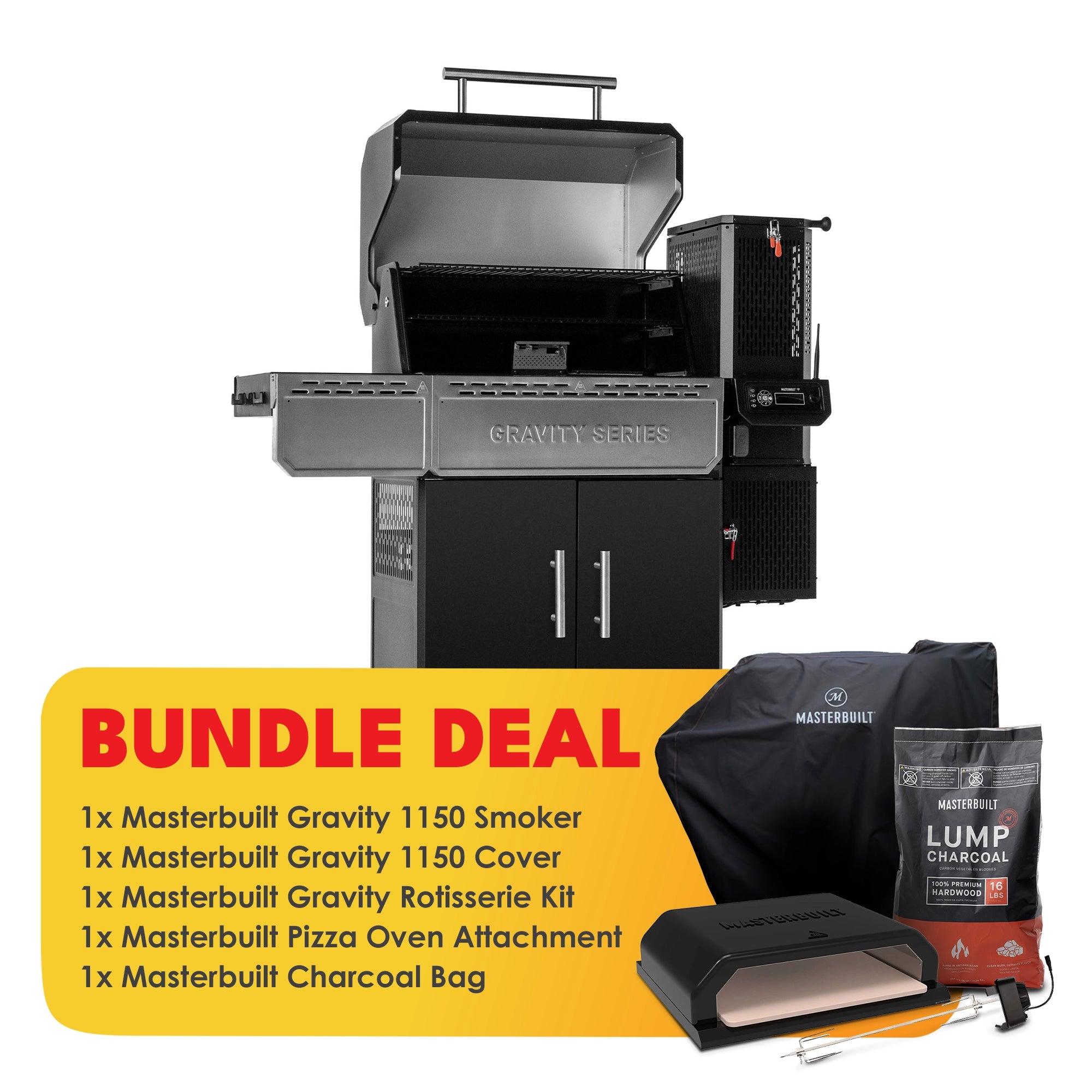 Masterbuilt Gravity Series 1150 Digital Charcoal BBQ + Smoker - Bundle