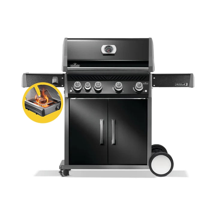 Napoleon Rogue Pro 525 Black 4 Burner BBQ with Infrared Sizzle Sideburner