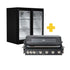 Smart Black 6 Burner Built-In BBQ and Smart 190L Outdoor Drinks Chiller With Heated Glass Door in Black