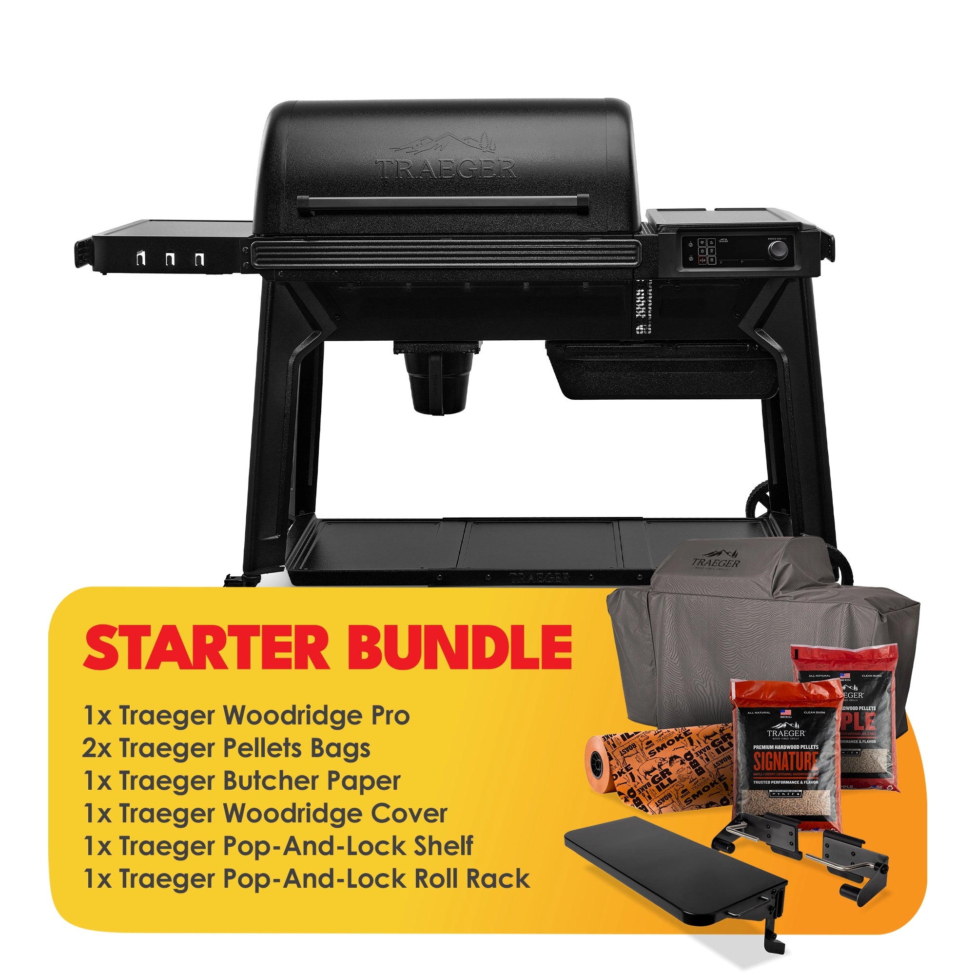 Traeger Woodridge Pro Pellet Grill & Smoker Starter Bundle