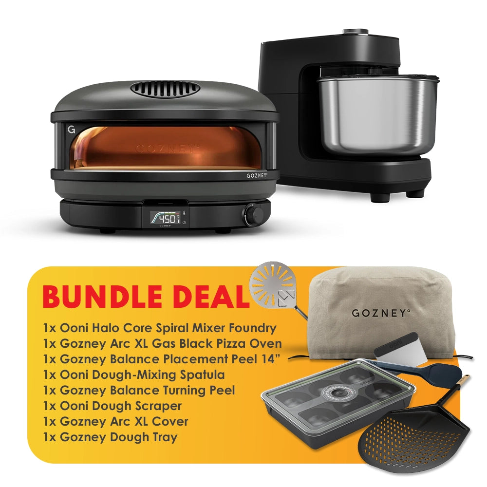 Gozney Arc XL Gas Black Pizza Oven and Ooni Halo Core Mixer Foundry Black Bundle