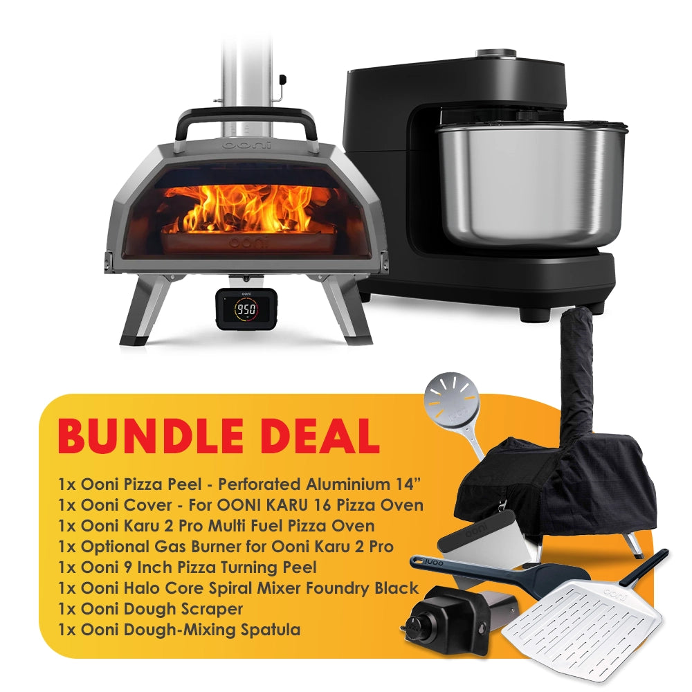 Ooni Karu 2 Pro Pizza Oven and Ooni Halo Core Mixer Foundry Black Bundle
