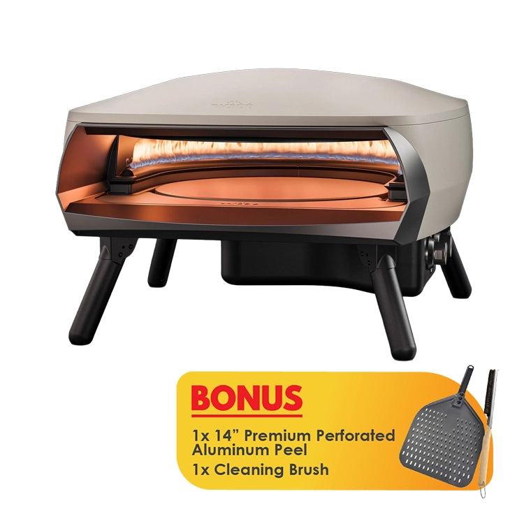 WITT Etna Rotante 16 Inch Gas Double Burner Pizza Oven with Rotating Stone - Stone
